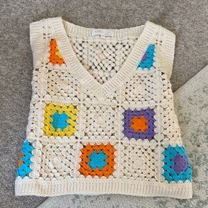 Cream Crochet Vest